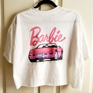 Authentic Mattel White Barbie Crop Top with Pink Convertible Size XL